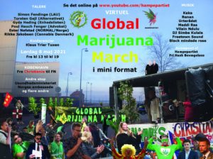 VIRTUEL Global Marijuana March i København 08.05.2021 i mini format – Fra Christiania til FN