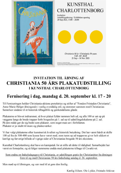 Christianias 50 års plakatudstilling i Kunsthal Charlottenborg