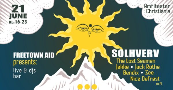 Freetown Aid presents: Solhverv på Staden (onsdag d.21/06-23) kl. 16-23 (Live music & DJ’s)