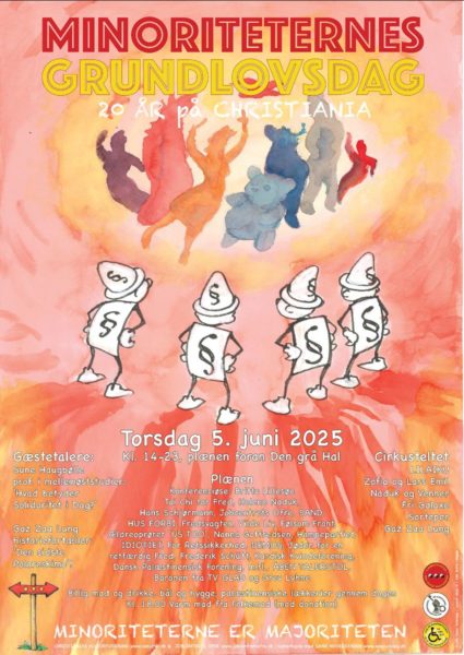 MINORITETERNES GRUNDLOVSDAG – 20 ÅR PÅ CHRISTIANIA! Torsdag d. 5 juni kl. 14-23  foran Grå Hal